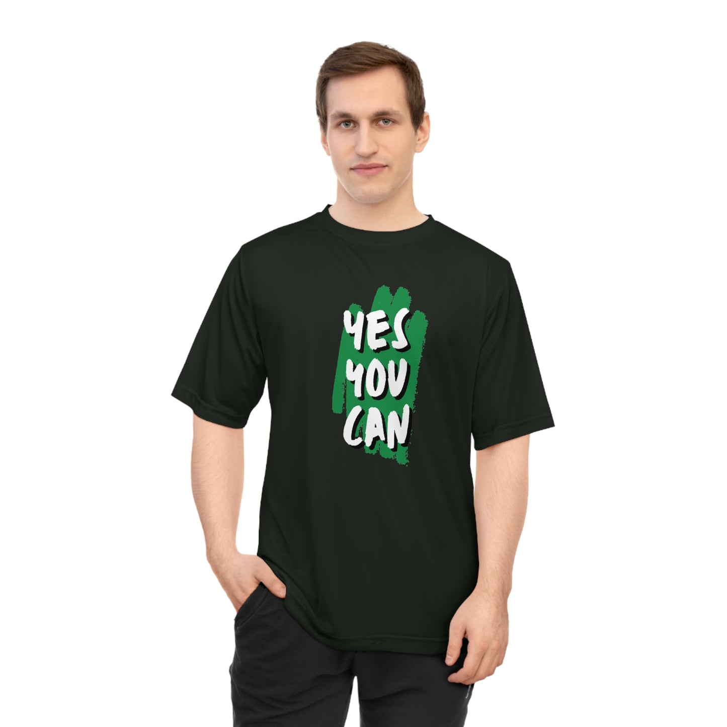 Yes You Can Gym Tee - Unisex Performance Workout Shirt, Inspiring Fitness Clothing, Ideal Gift for Gym Fanatics