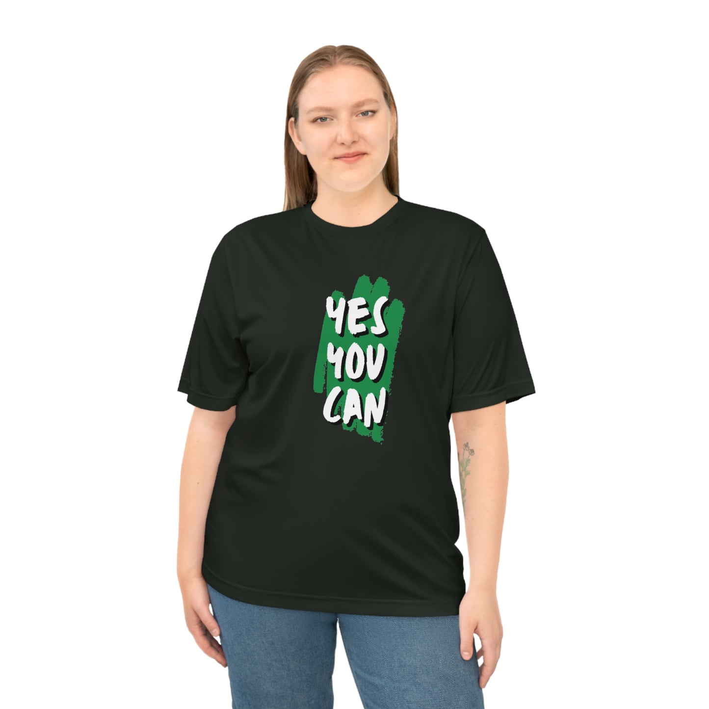 Yes You Can Gym Tee - Unisex Performance Workout Shirt, Inspiring Fitness Clothing, Ideal Gift for Gym Fanatics