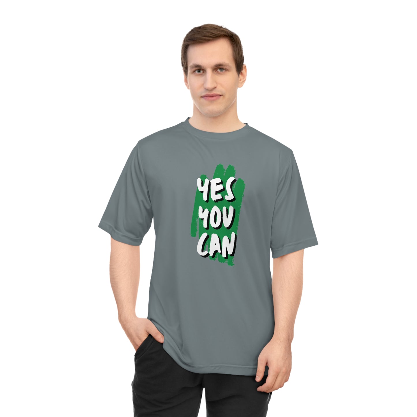 Yes You Can Gym Tee - Unisex Performance Workout Shirt, Inspiring Fitness Clothing, Ideal Gift for Gym Fanatics