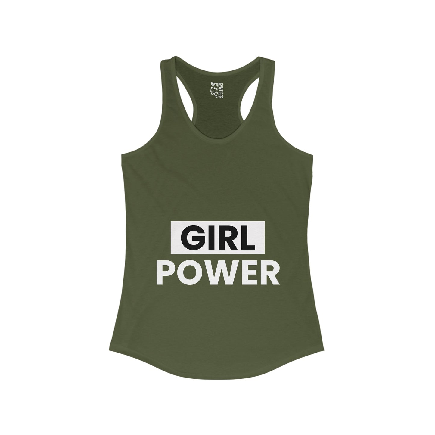 Girl power Racerback Tank, Inspirational Fitness Workout Clothing, Gift for Active Women