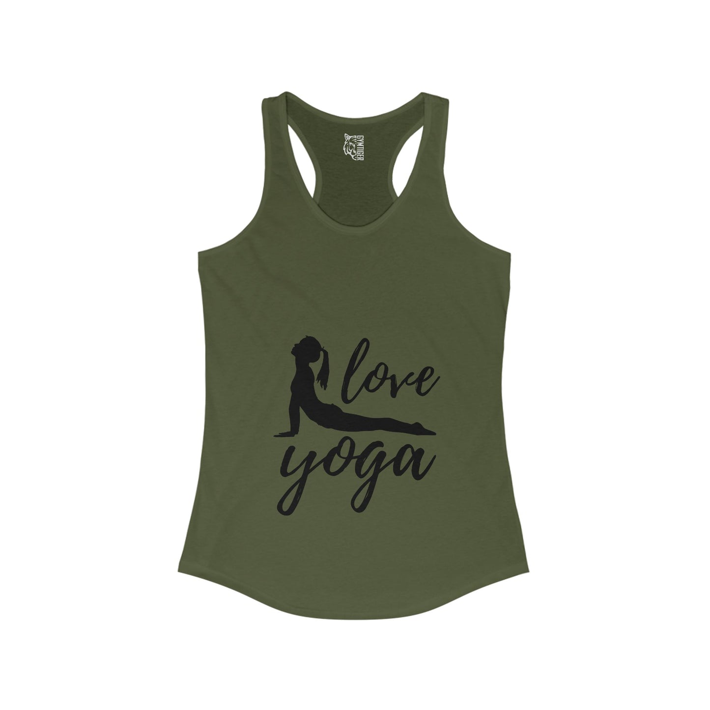 Love yoga Women's Racerback Tank, Inspirational Fitness Workout Clothing, Gift for Active Women