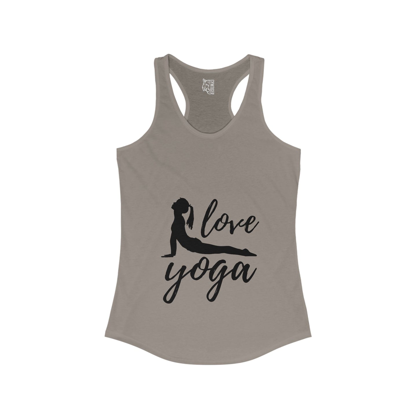 Love yoga Women's Racerback Tank, Inspirational Fitness Workout Clothing, Gift for Active Women