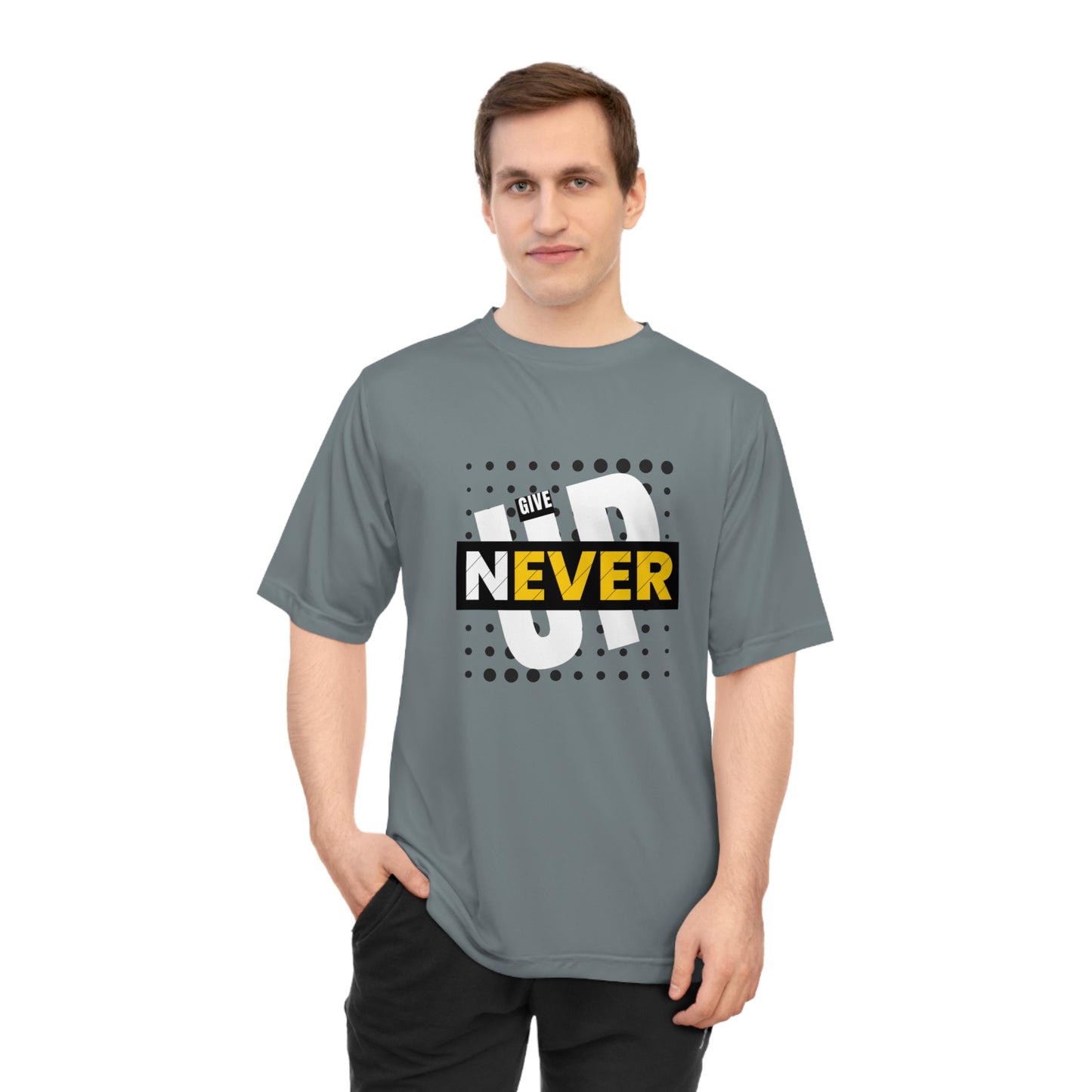 Never Give Up Gym T-Shirt - Inspiring Workout Wear for Fitness Fans - Perfect for Gym Sessions or Sports Gifts