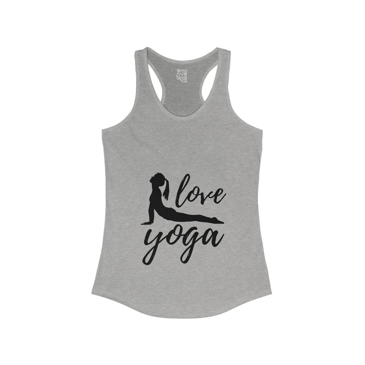 Love yoga Women's Racerback Tank, Inspirational Fitness Workout Clothing, Gift for Active Women