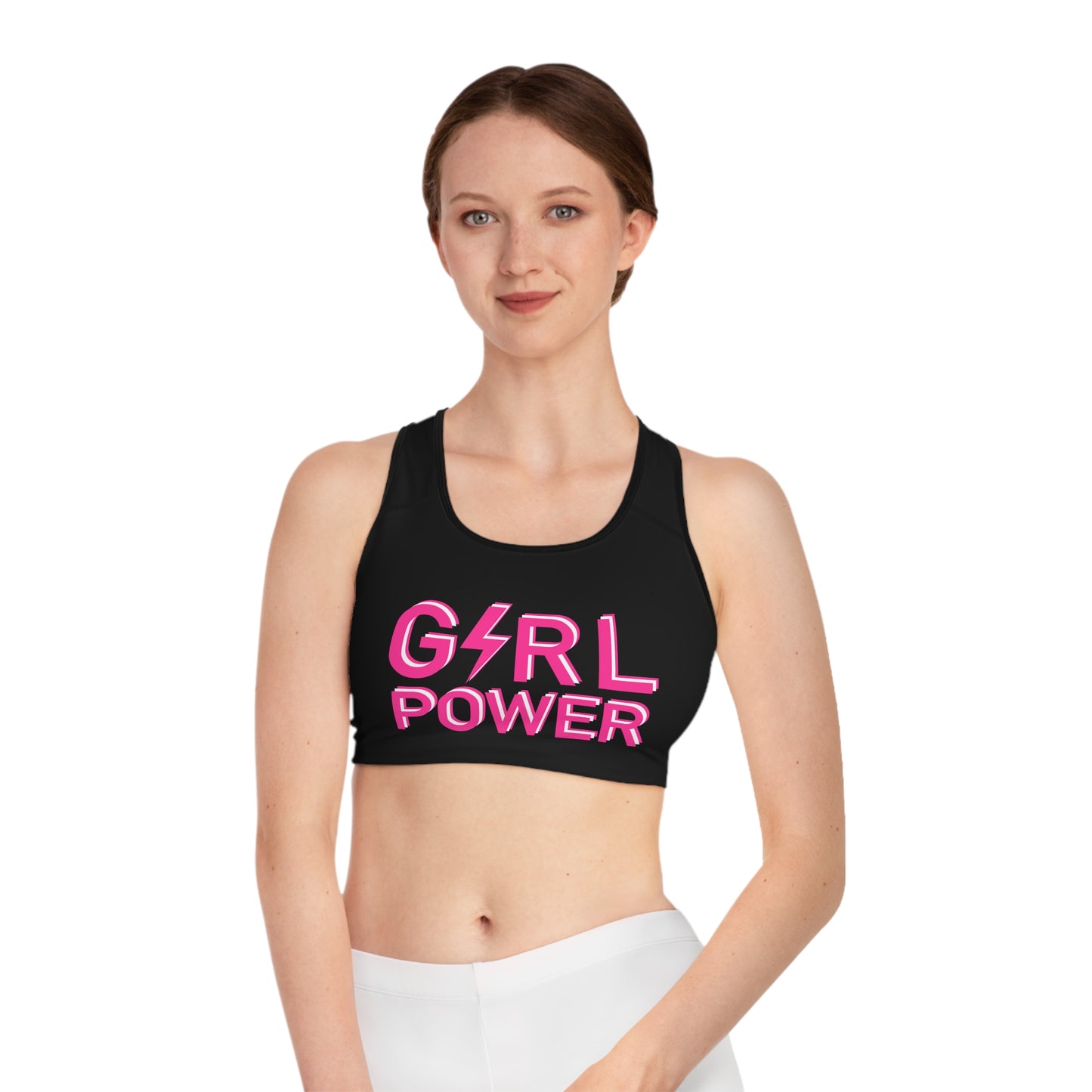 Sports Bra "girl power" , Supportive & Comfortable Sportswear, Ideal for Intense Workouts, Perfect Gift for Fitness Enthusiasts