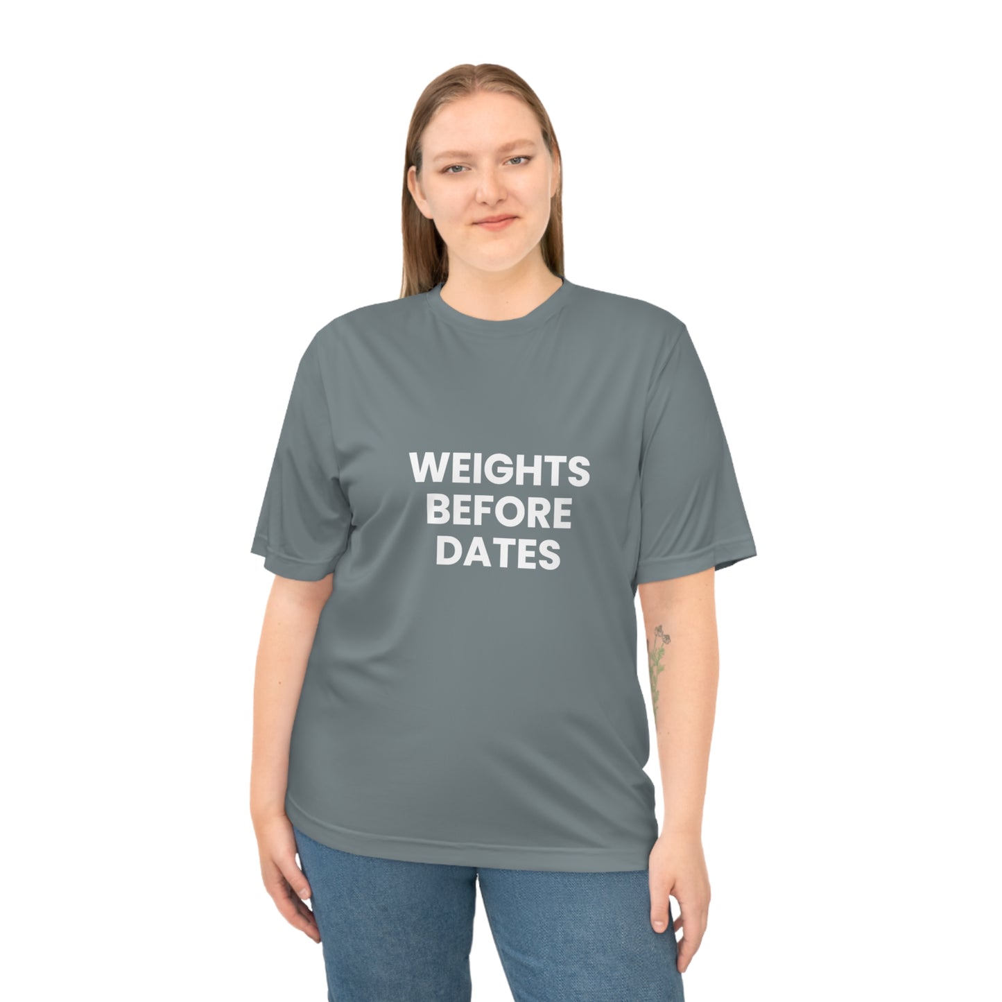 Weights before dates gyn t-shirt