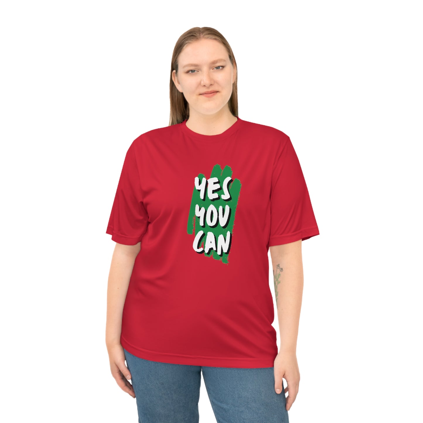 Yes You Can Gym Tee - Unisex Performance Workout Shirt, Inspiring Fitness Clothing, Ideal Gift for Gym Fanatics