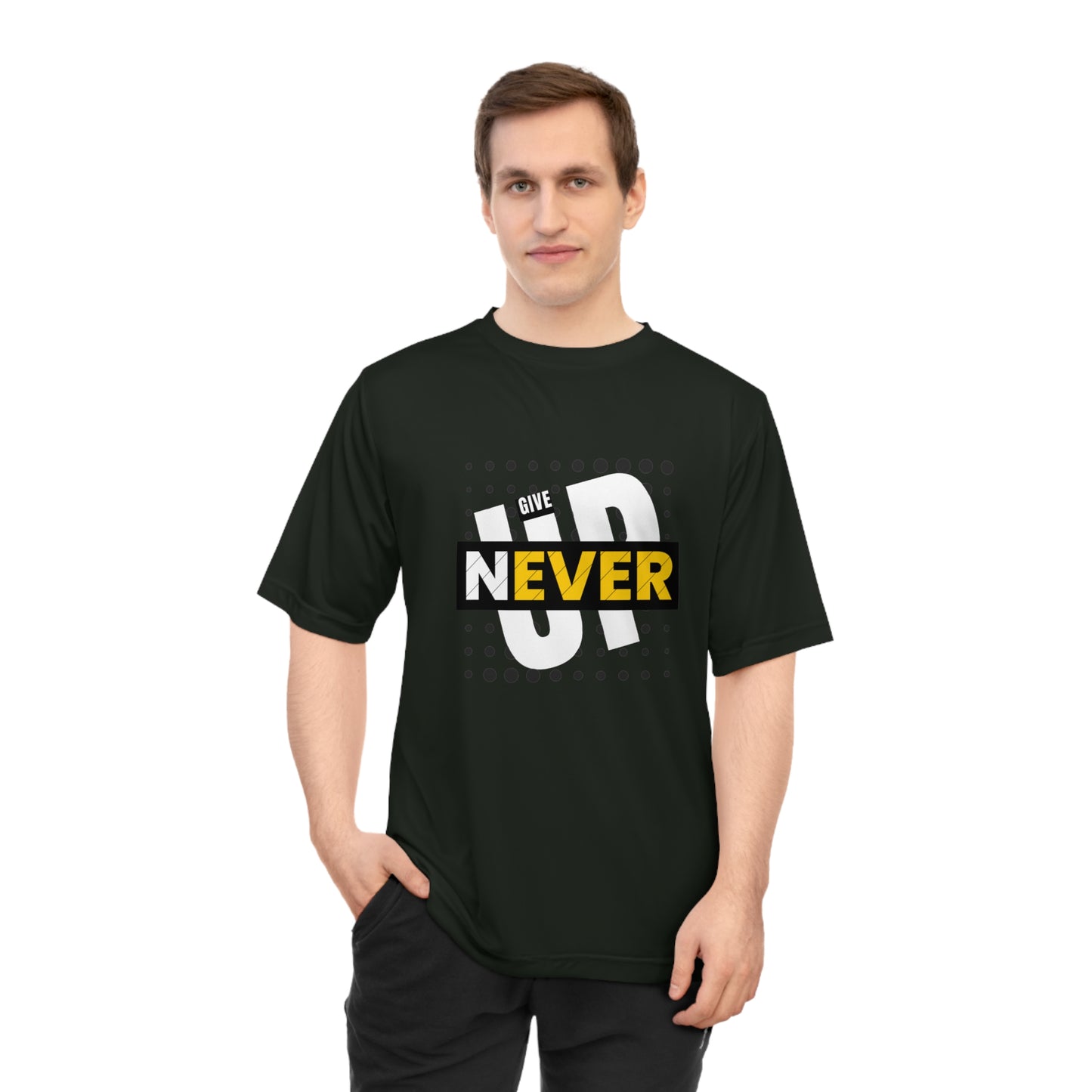 Never Give Up Gym T-Shirt - Inspiring Workout Wear for Fitness Fans - Perfect for Gym Sessions or Sports Gifts