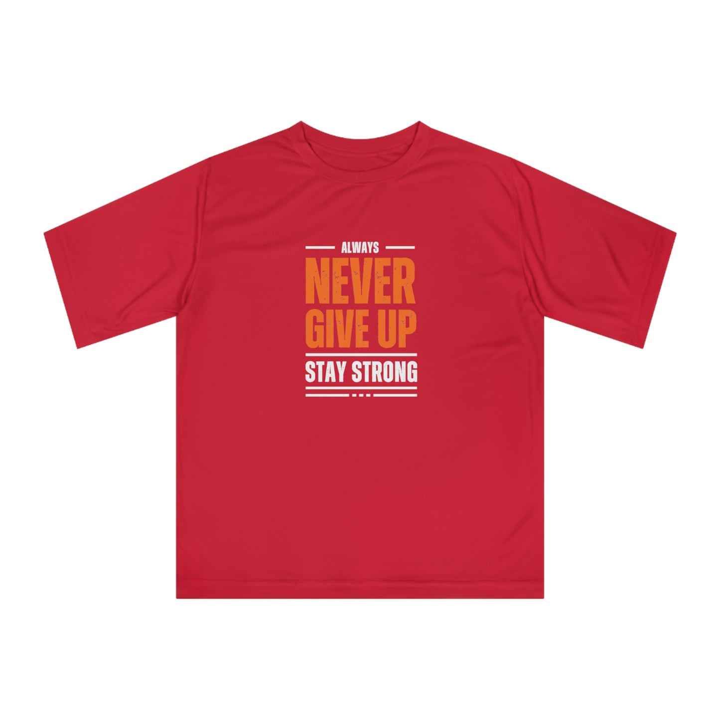 T Shirt - 'Never Give Up' Motivational Gym Tee, Inspirational Workout Shirt for Fitness Enthusiasts, Encouraging Gift for Athletes