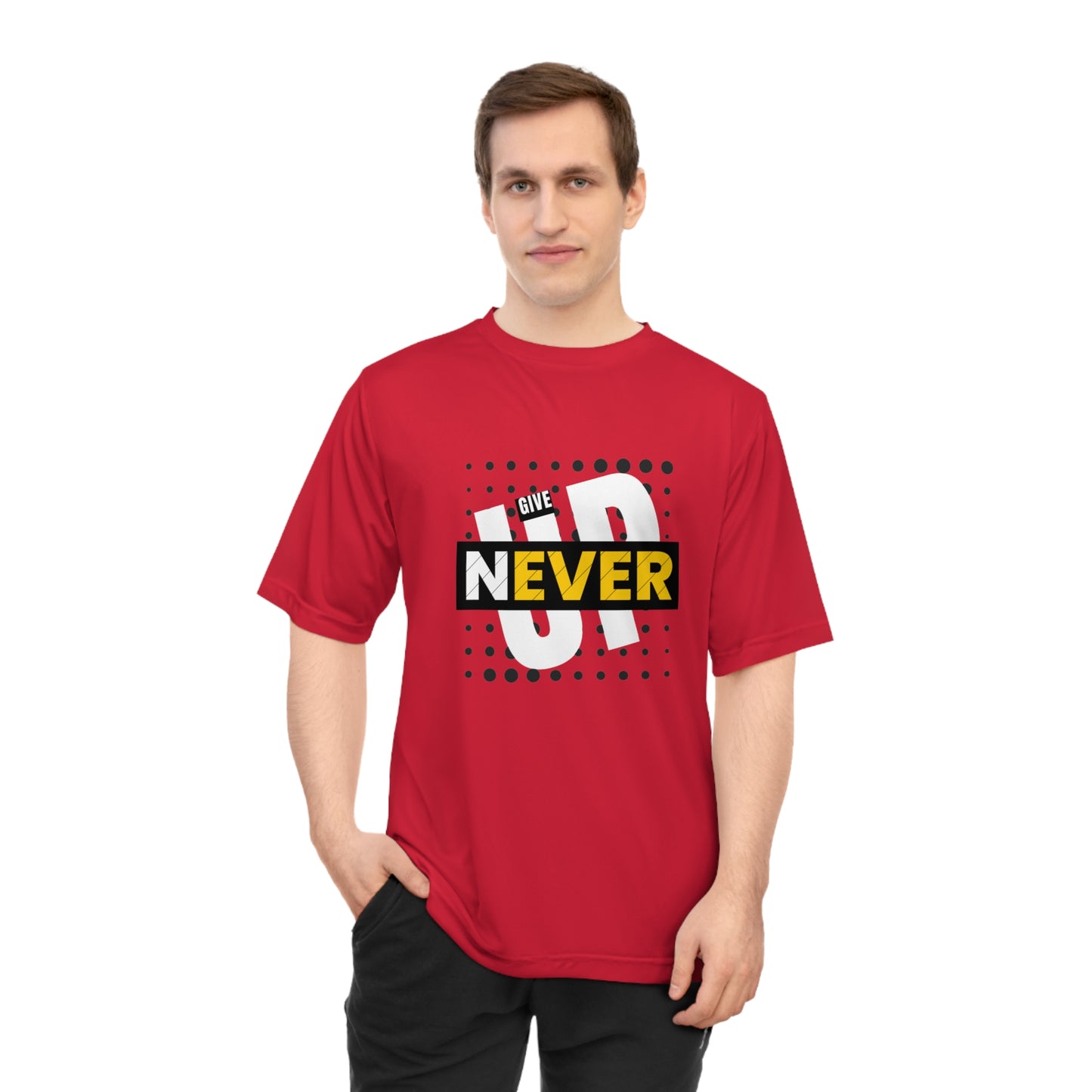 Never Give Up Gym T-Shirt - Inspiring Workout Wear for Fitness Fans - Perfect for Gym Sessions or Sports Gifts