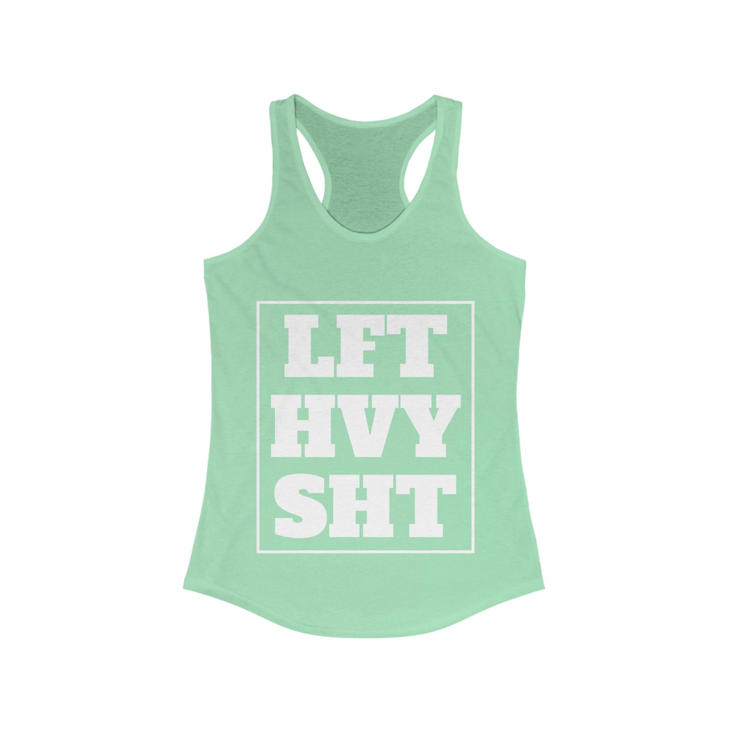 LFT HVY SHT Women's Racerback Tank, Inspirational Fitness Workout Apparel, Gym Motivation Clothing, Gift for Active Women