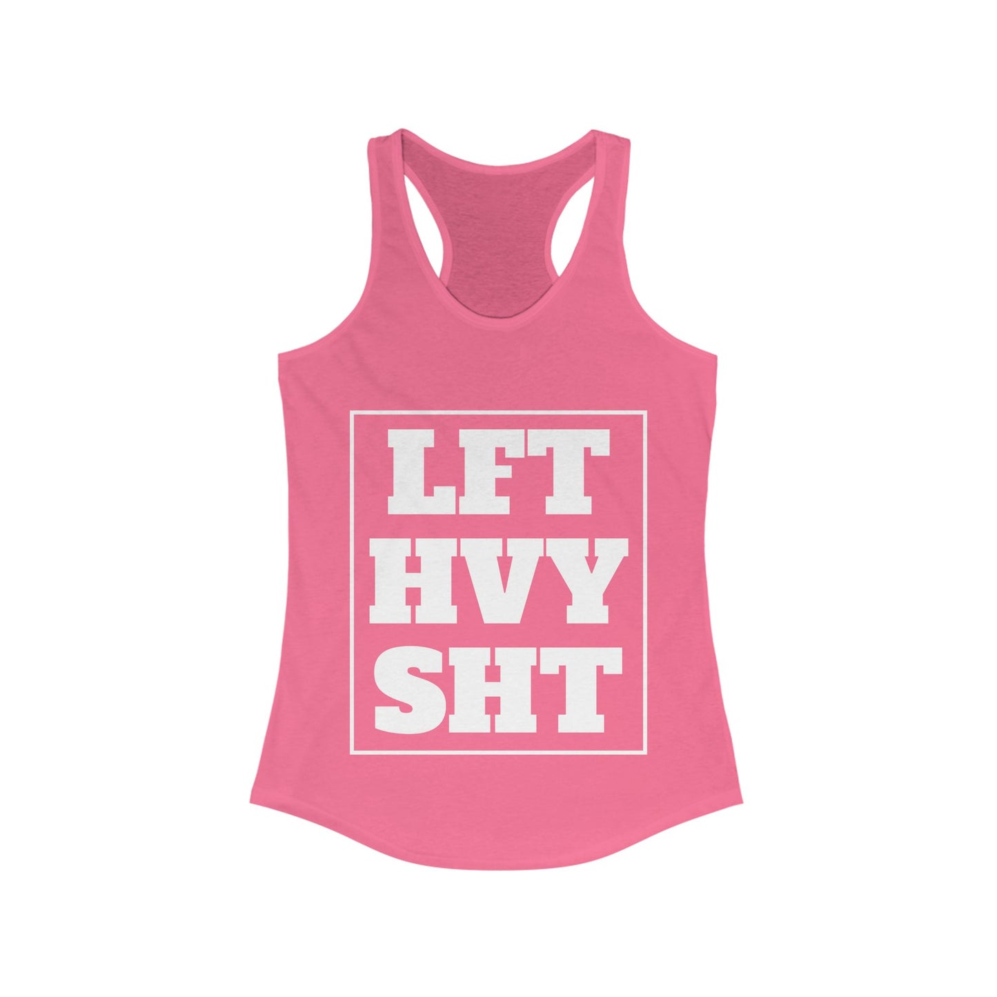 LFT HVY SHT Women's Racerback Tank, Inspirational Fitness Workout Apparel, Gym Motivation Clothing, Gift for Active Women